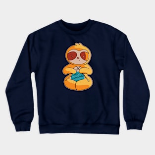 Cute Cartoon Knitting Sloth Crewneck Sweatshirt